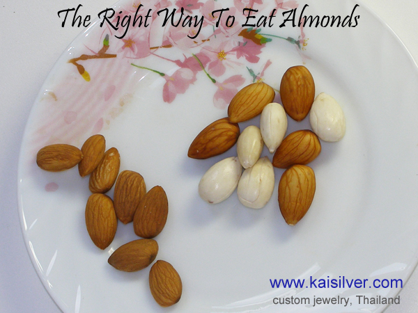 eating almonds