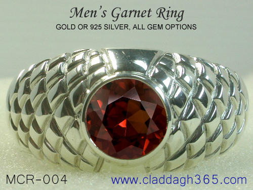 men's garnet ring