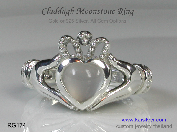 moonstone silver ring